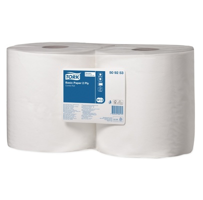 Бумага протирочная Tork, W1, W2, 2 рул., Universal, 800 листов в рулоне, 33×25,5 см, 2 сл, белая